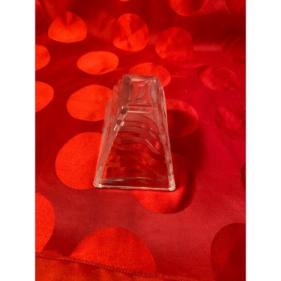 1989 FTDA Crystal Decorative Vase Candy Dish Bowl W. Germany etch leaf iris EUC - Picture 9 of 12